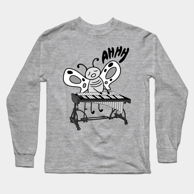 Little Butterfly Vibraphone Player In Love with Music of Vibraphone Mallets Long Sleeve T-Shirt by Mochabonk